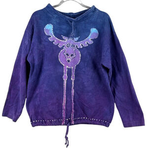 Agan Traders Women's Bohemian Tie-Dye Pullover Sweatshirt Medium Multicolor